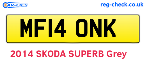 MF14ONK are the vehicle registration plates.