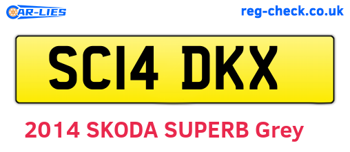 SC14DKX are the vehicle registration plates.