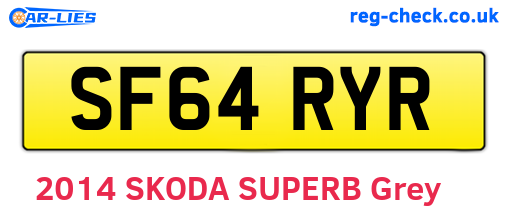 SF64RYR are the vehicle registration plates.