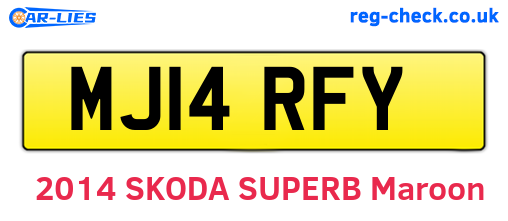 MJ14RFY are the vehicle registration plates.