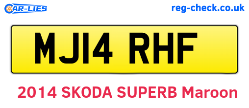 MJ14RHF are the vehicle registration plates.