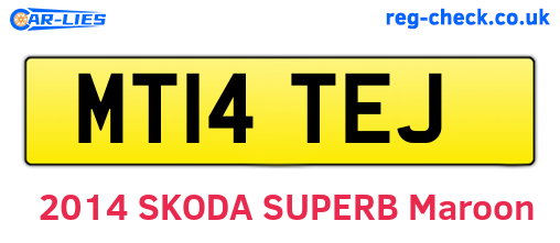 MT14TEJ are the vehicle registration plates.