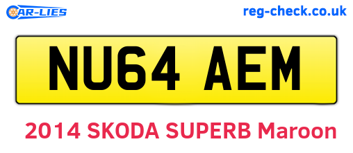 NU64AEM are the vehicle registration plates.