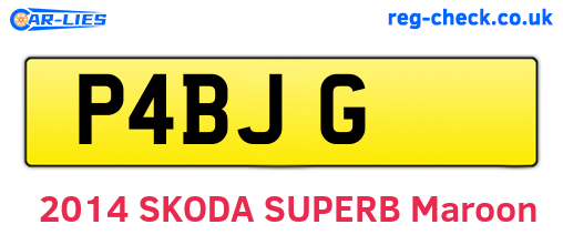 P4BJG are the vehicle registration plates.