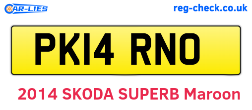 PK14RNO are the vehicle registration plates.