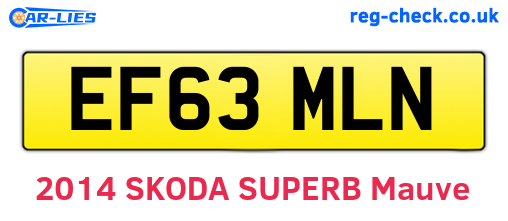 EF63MLN are the vehicle registration plates.