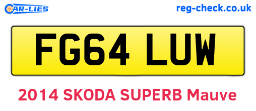 FG64LUW are the vehicle registration plates.