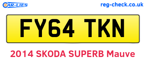 FY64TKN are the vehicle registration plates.