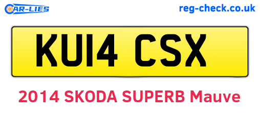 KU14CSX are the vehicle registration plates.