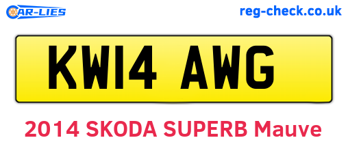 KW14AWG are the vehicle registration plates.