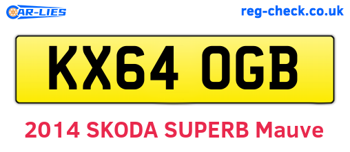 KX64OGB are the vehicle registration plates.
