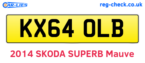 KX64OLB are the vehicle registration plates.