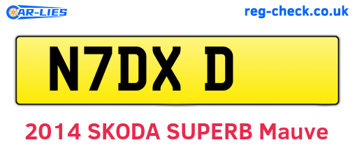 N7DXD are the vehicle registration plates.