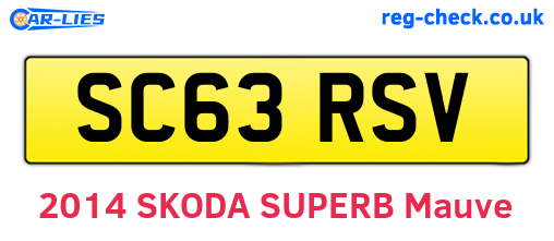 SC63RSV are the vehicle registration plates.