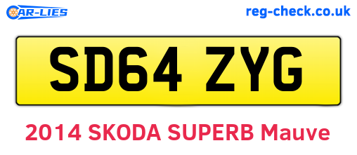 SD64ZYG are the vehicle registration plates.