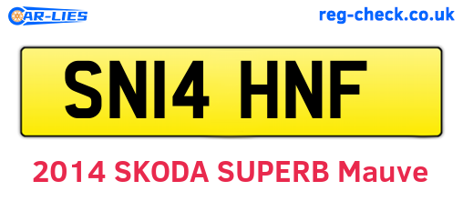 SN14HNF are the vehicle registration plates.