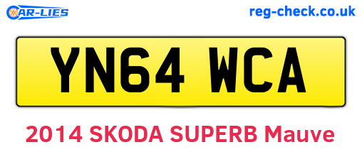 YN64WCA are the vehicle registration plates.