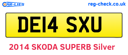 DE14SXU are the vehicle registration plates.