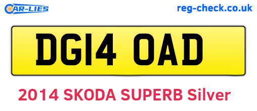 DG14OAD are the vehicle registration plates.