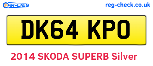 DK64KPO are the vehicle registration plates.
