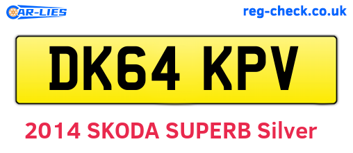 DK64KPV are the vehicle registration plates.