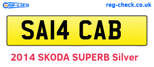 SA14CAB are the vehicle registration plates.