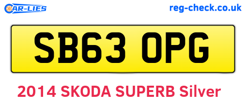 SB63OPG are the vehicle registration plates.
