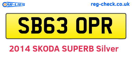 SB63OPR are the vehicle registration plates.