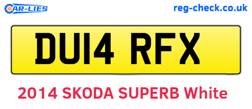 DU14RFX are the vehicle registration plates.