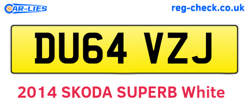 DU64VZJ are the vehicle registration plates.