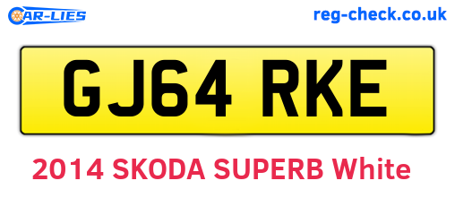 GJ64RKE are the vehicle registration plates.