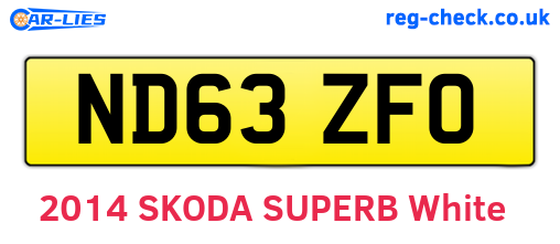 ND63ZFO are the vehicle registration plates.