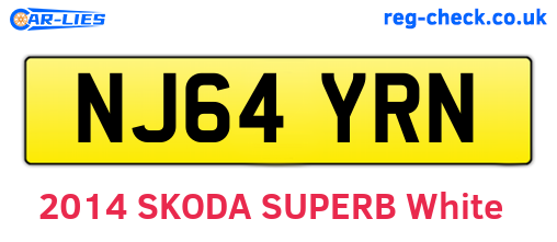 NJ64YRN are the vehicle registration plates.
