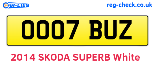 OO07BUZ are the vehicle registration plates.