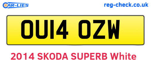 OU14OZW are the vehicle registration plates.