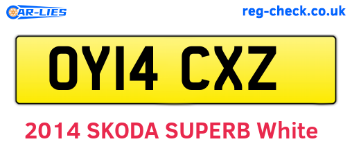 OY14CXZ are the vehicle registration plates.