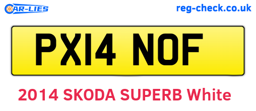 PX14NOF are the vehicle registration plates.