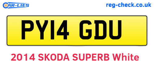 PY14GDU are the vehicle registration plates.