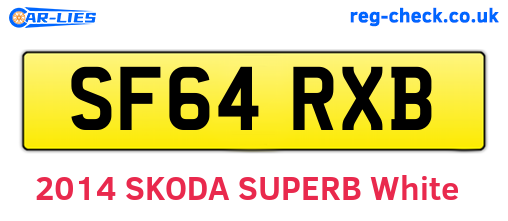 SF64RXB are the vehicle registration plates.