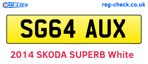 SG64AUX are the vehicle registration plates.