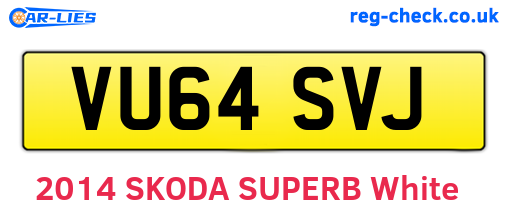 VU64SVJ are the vehicle registration plates.