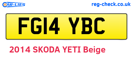 FG14YBC are the vehicle registration plates.