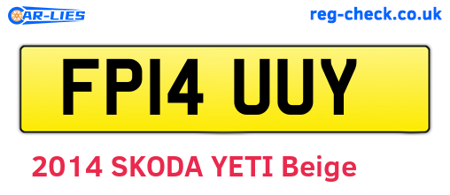 FP14UUY are the vehicle registration plates.