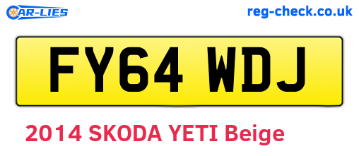 FY64WDJ are the vehicle registration plates.