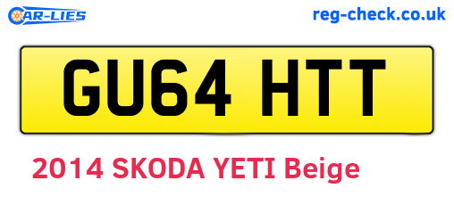 GU64HTT are the vehicle registration plates.