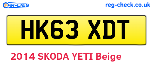 HK63XDT are the vehicle registration plates.