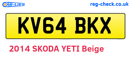 KV64BKX are the vehicle registration plates.