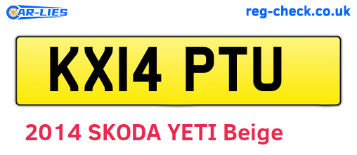 KX14PTU are the vehicle registration plates.