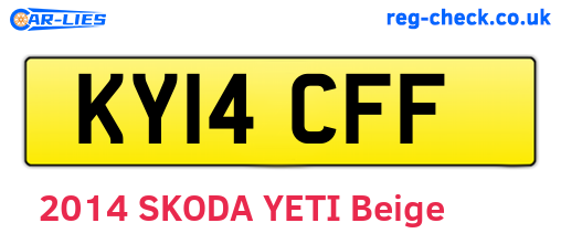 KY14CFF are the vehicle registration plates.