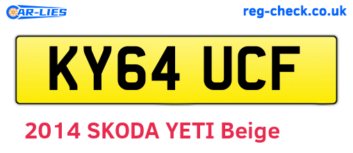 KY64UCF are the vehicle registration plates.